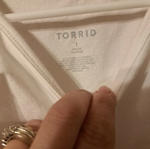 Torrid Light Blue and White Striped Blouse With White Cropped Tank - Picture 2 of 5